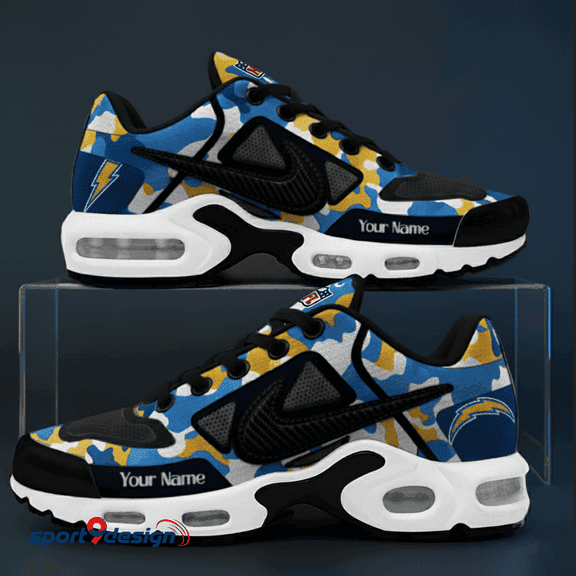 Los Angeles Chargers Custom Camo Print Athletic T-N Sneakers SPTTNSHOES084