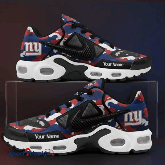 New York Giants Custom Camo Print Athletic T-N Sneakers SPTTNSHOES090