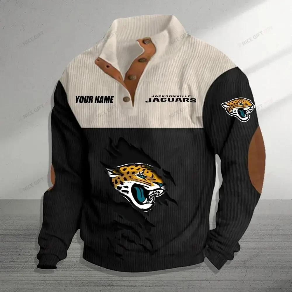 Jacksonville Jaguars Color Block Stand Collar Sweatshirt CBSCS-D4A9O5