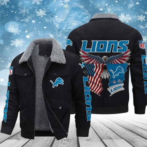 Detroit Lions Men’s Thickened Corduroy Jacket ( SIZE M - 8 XL ) PBWQS8G