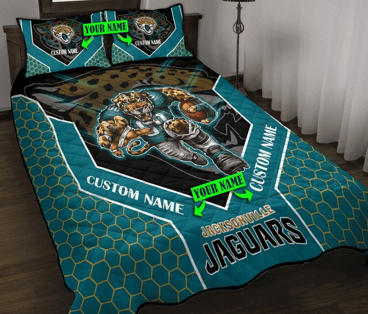 Jacksonville Jaguars Personalized Quilt Set BG95