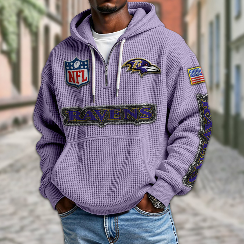 Baltimore Ravens DMKT0003 Waffle Half Zip Hoodie