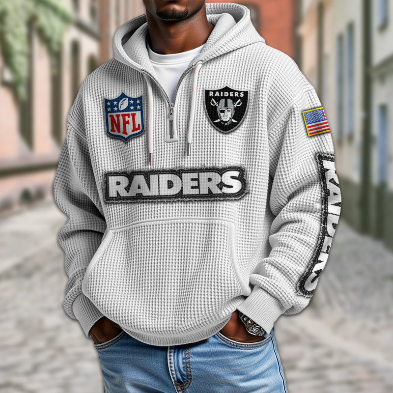 Las Vegas Raiders DMKT0017 Waffle Half Zip Hoodie