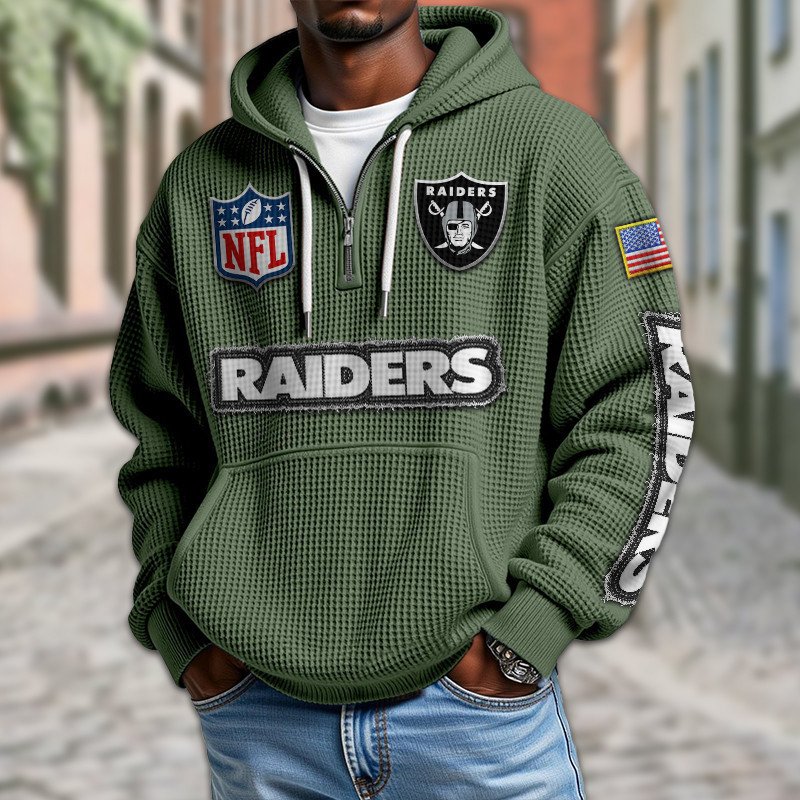 Las Vegas Raiders Waffle Half Zip Hoodie PB9JB4P
