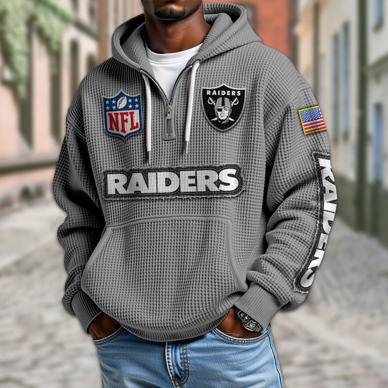 Las Vegas Raiders Waffle Half Zip Hoodie PB9JB4P