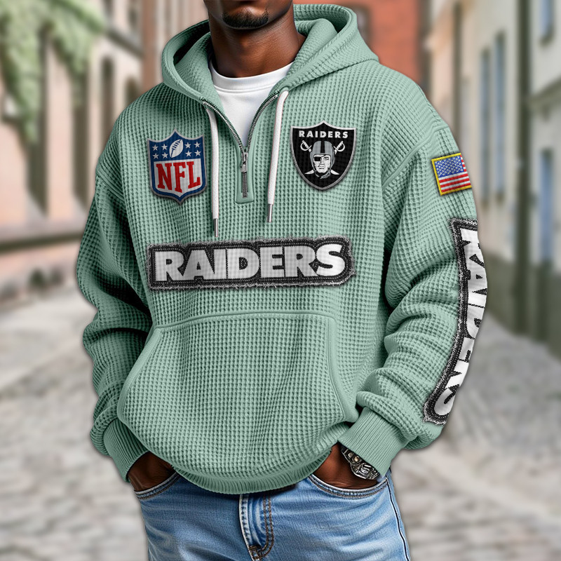 Las Vegas Raiders Waffle Half Zip Hoodie PB9JB4P