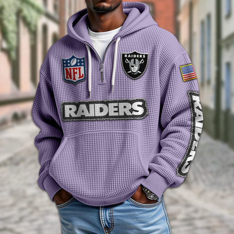 Las Vegas Raiders Waffle Half Zip Hoodie PB9JB4P