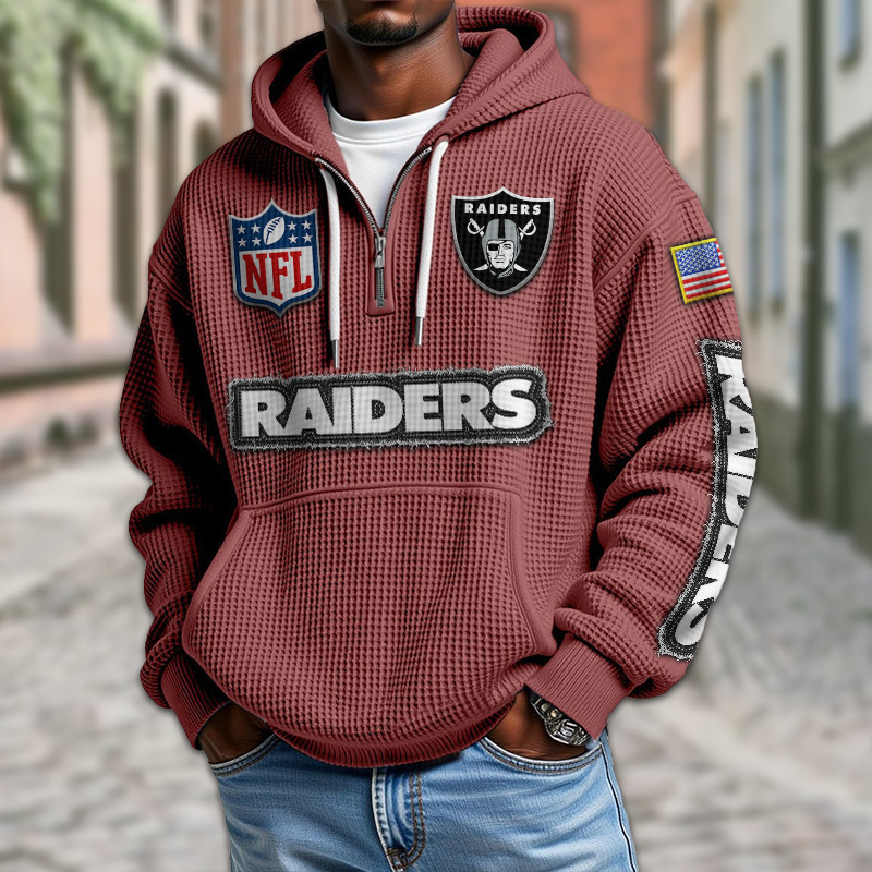 Las Vegas Raiders Waffle Half Zip Hoodie PB9JB4P