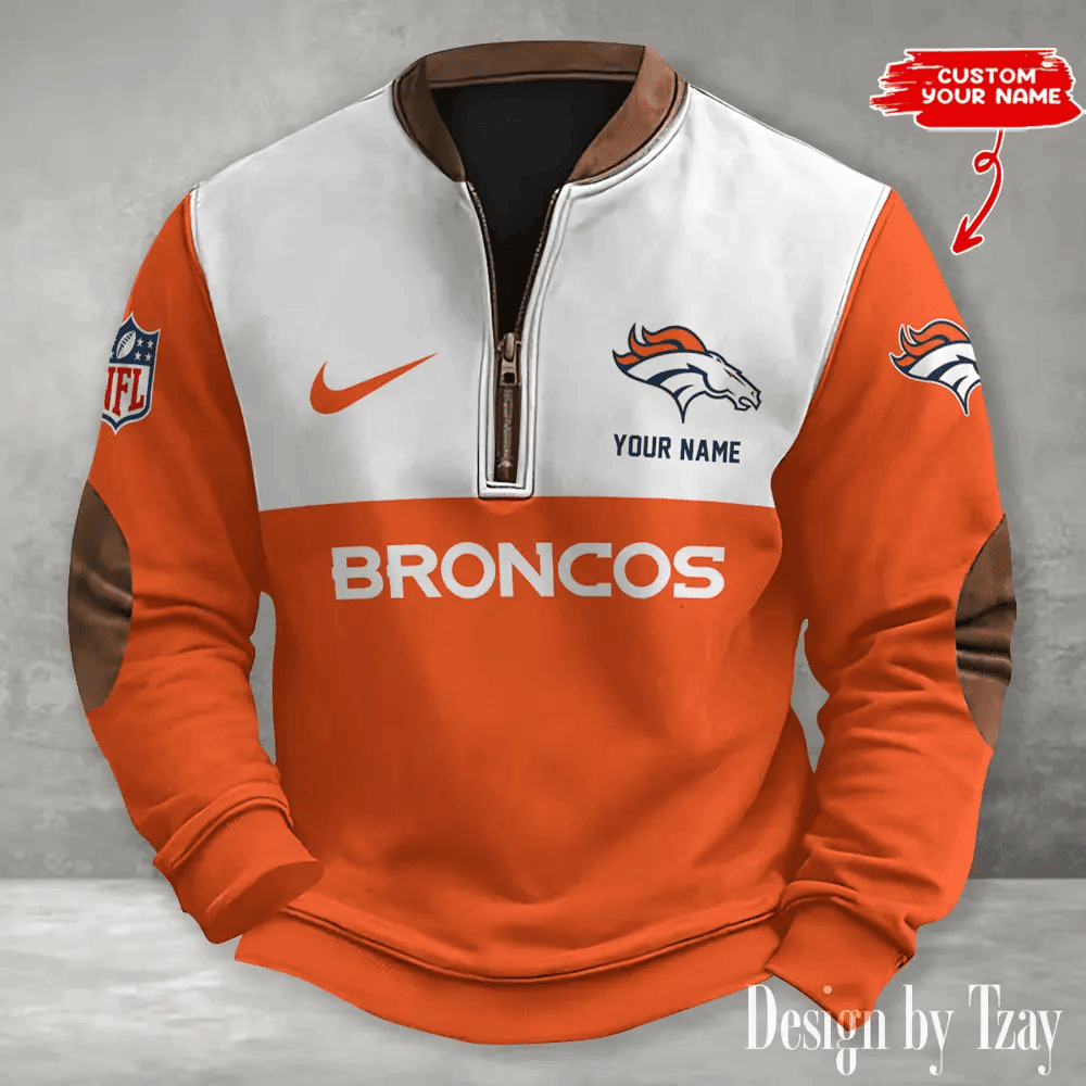 S9MPZNS119-Denver Broncos Print Vintage Sweatshirt