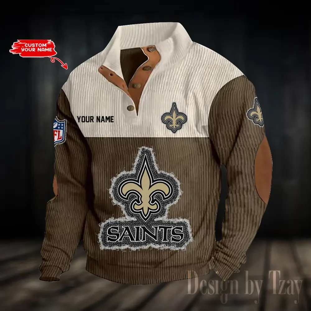 New Orleans Saints Sports Print Sweatshirt PB5EV1Q
