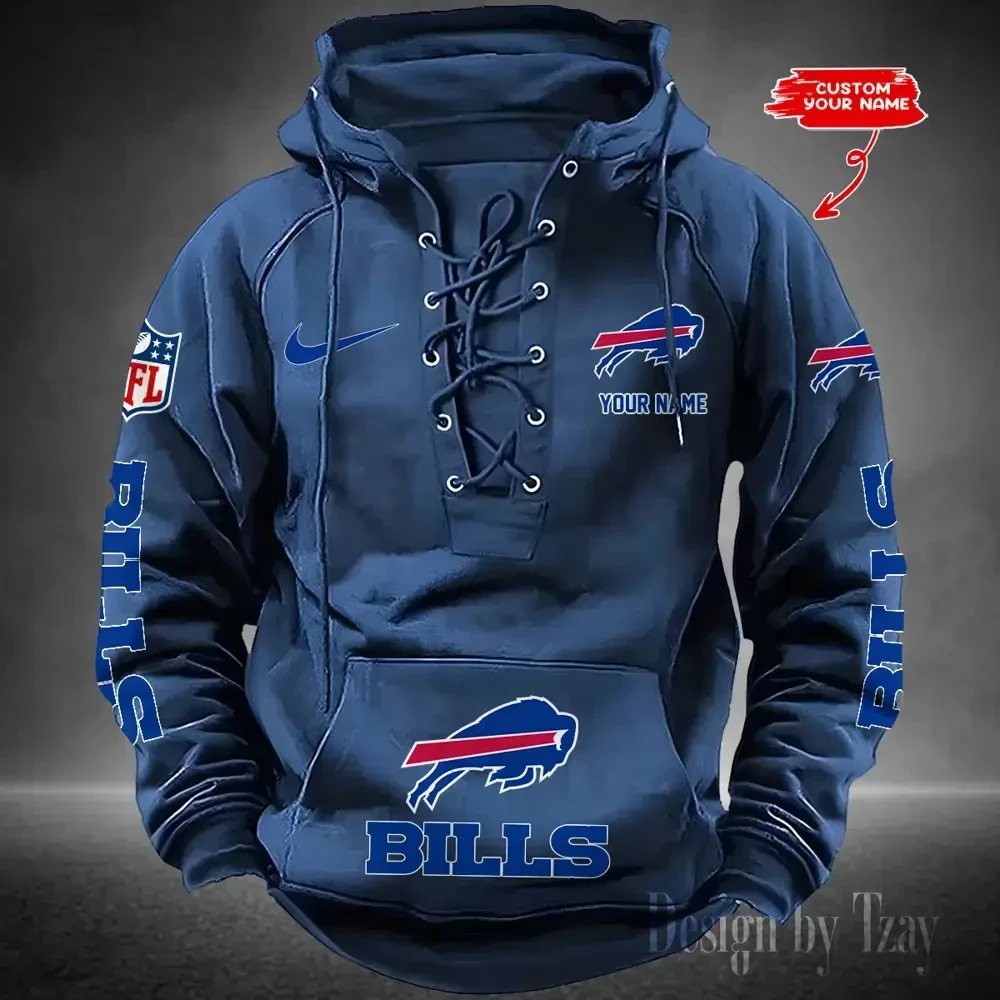 Buffalo Bills Men's Hooded Lace-up Hoodie PB7EMM3
