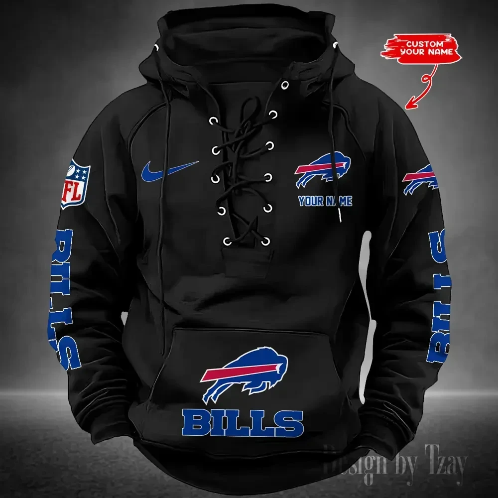 Buffalo Bills Men's Hooded Lace-up Hoodie PB7EMM3