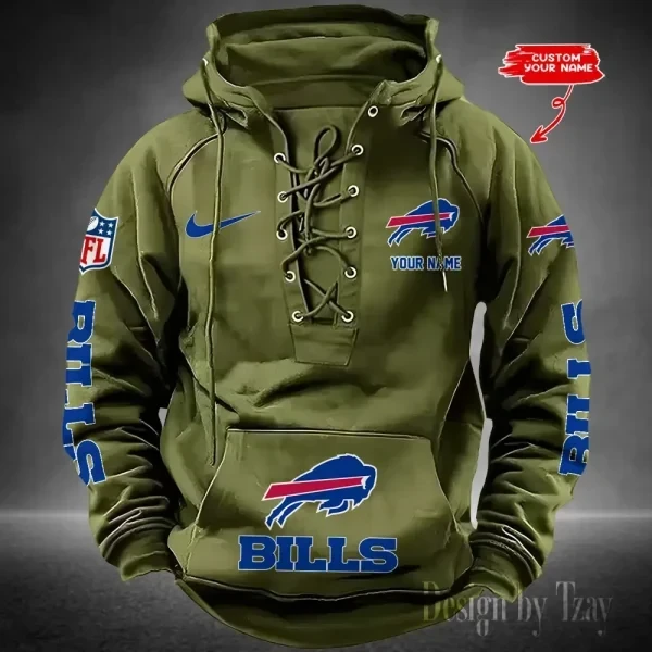 Buffalo Bills Men's Hooded Lace-up Hoodie PB7EMM3
