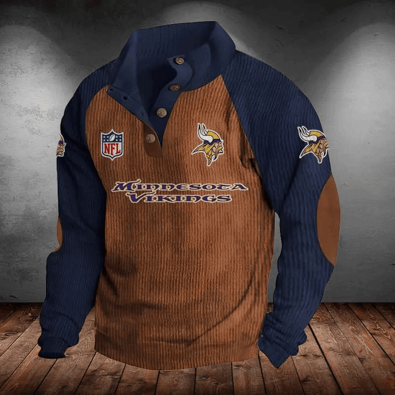 Minnesota Vikings Men's Corduroy Colorblock Sweatshirt PBSOBT3