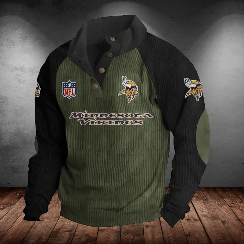 Minnesota Vikings Men's Corduroy Colorblock Sweatshirt PBSOBT3