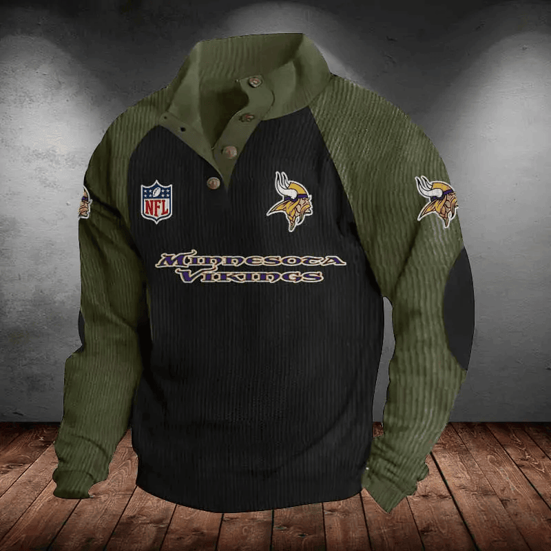 Minnesota Vikings Men's Corduroy Colorblock Sweatshirt PBSOBT3