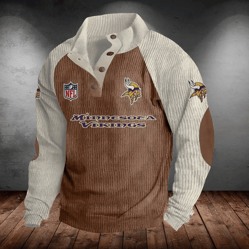 Minnesota Vikings Men's Corduroy Colorblock Sweatshirt PBSOBT3