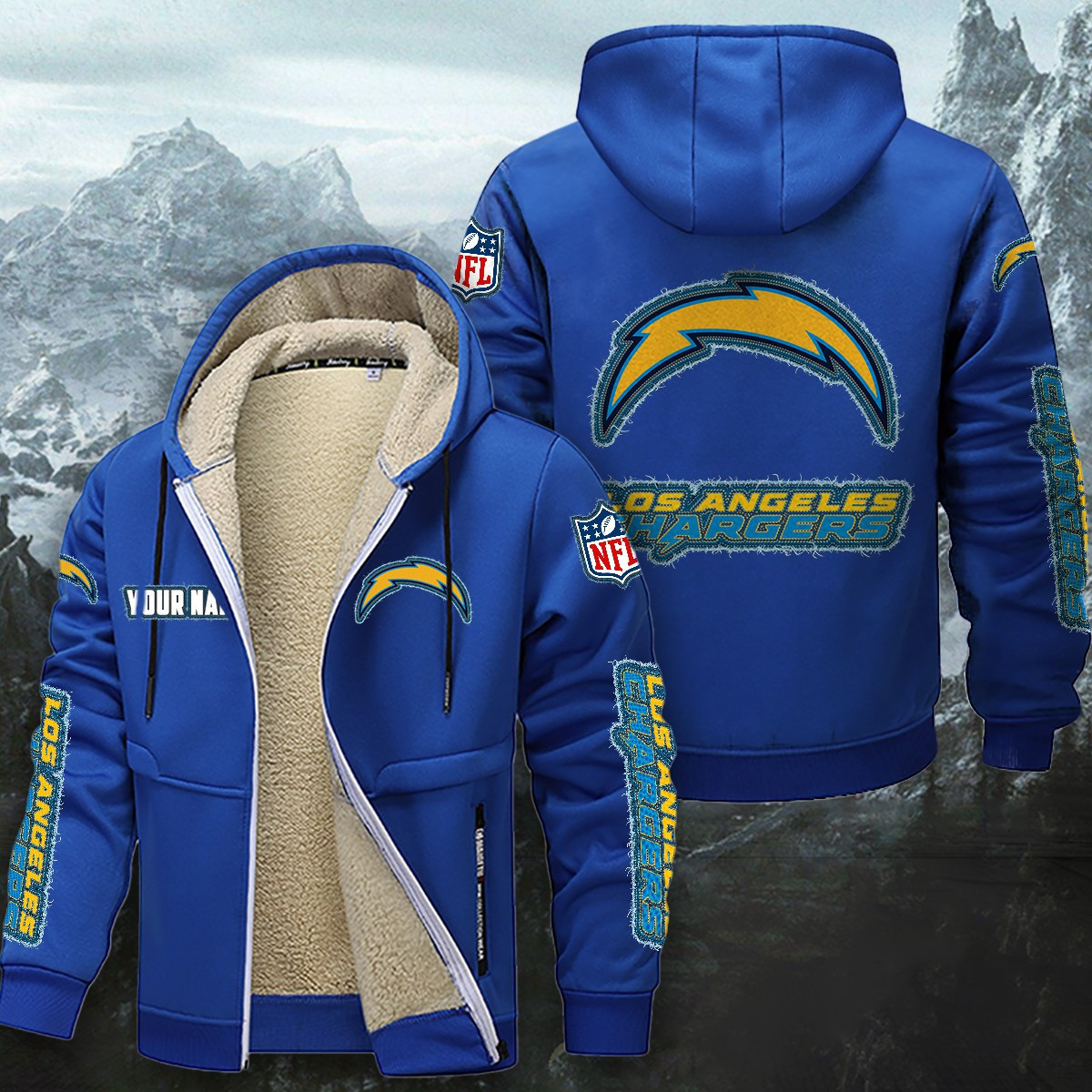 Los Angeles Chargers Sherpa-Lined Zip Hoodie WINHZVC12018