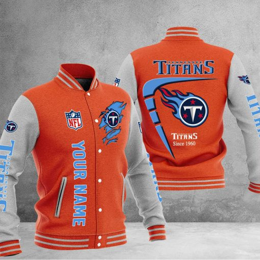 Tennessee Titans Custom Multicolors Button Jacket PBDVEB5