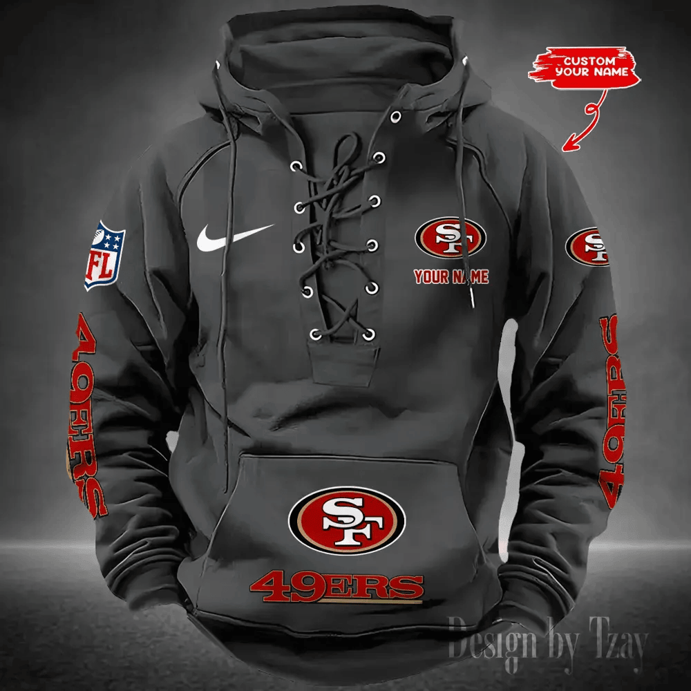 San Francisco 49ers Men's Hooded Lace-up Hoodie PBVAWJ7