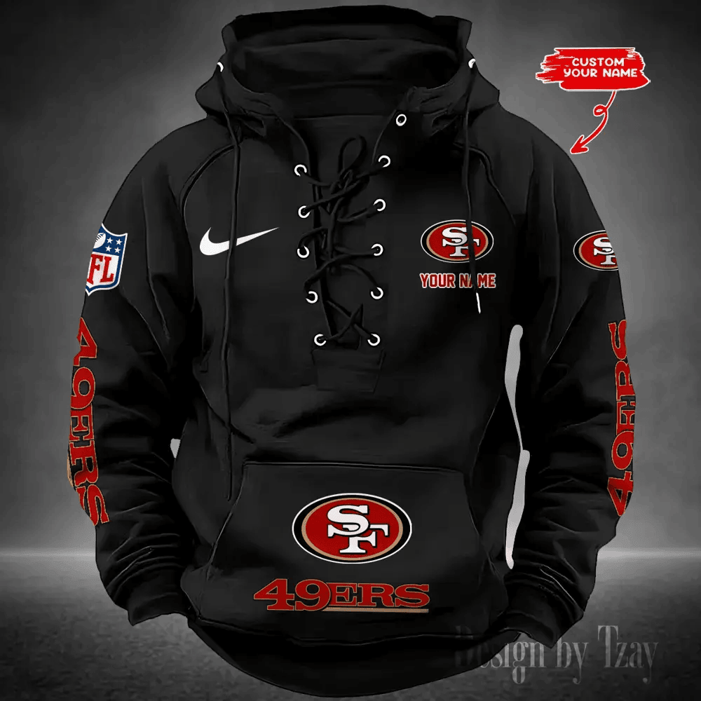 San Francisco 49ers Men's Hooded Lace-up Hoodie PBVAWJ7