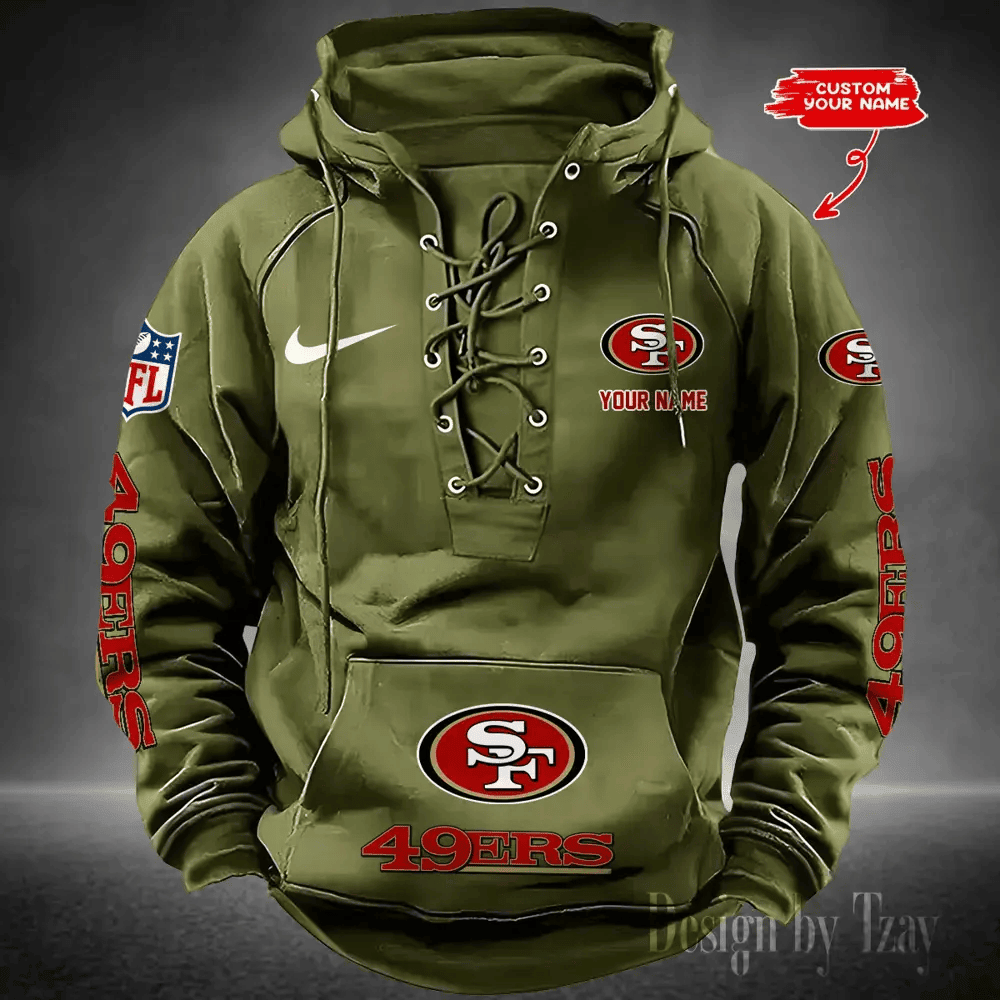 San Francisco 49ers Men's Hooded Lace-up Hoodie PBVAWJ7