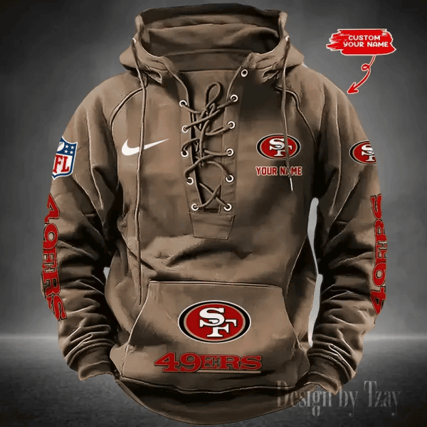 San Francisco 49ers Men's Hooded Lace-up Hoodie PBVAWJ7