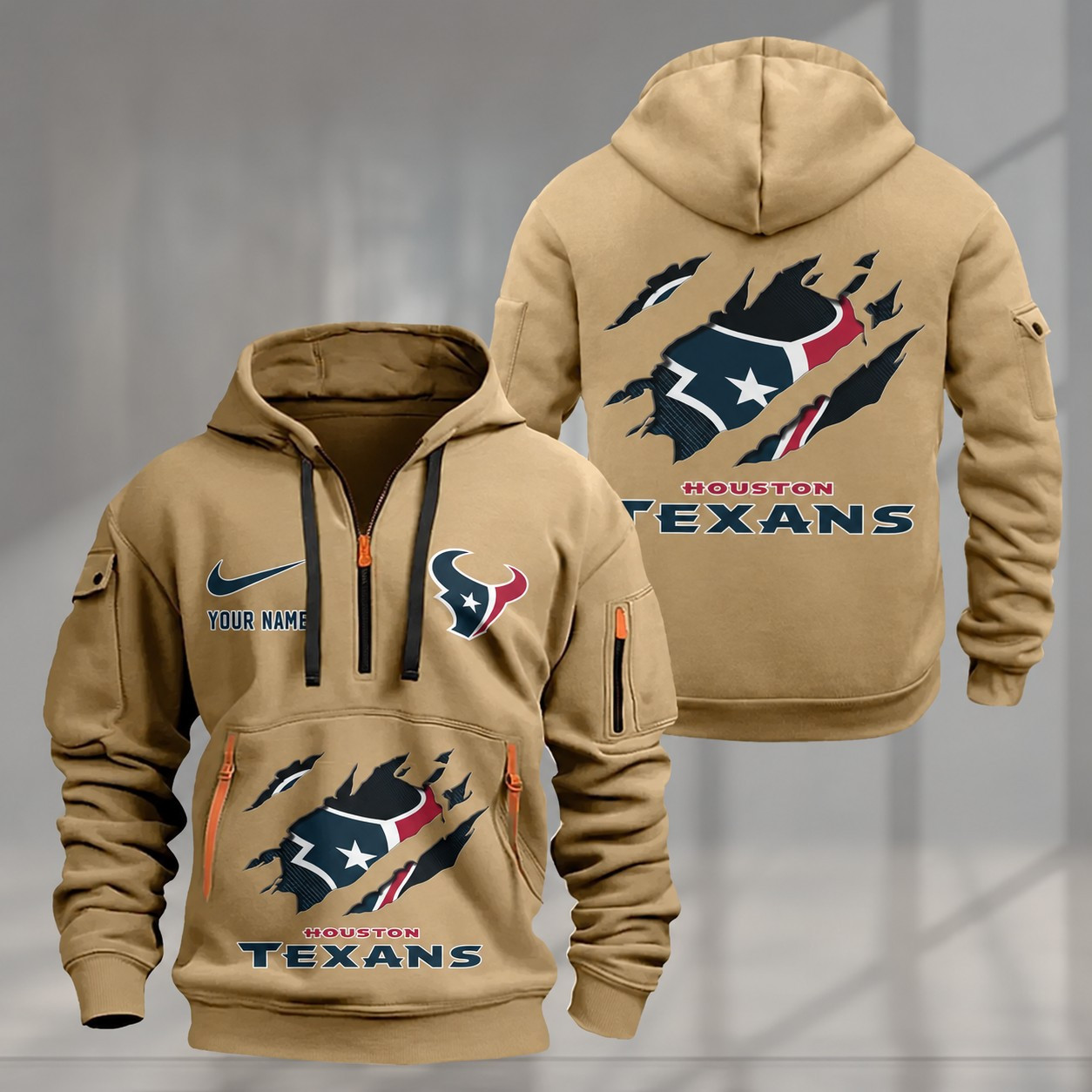 Houston Texans Heavy Fleece Pullover Hoodie AZHEAVYHD498