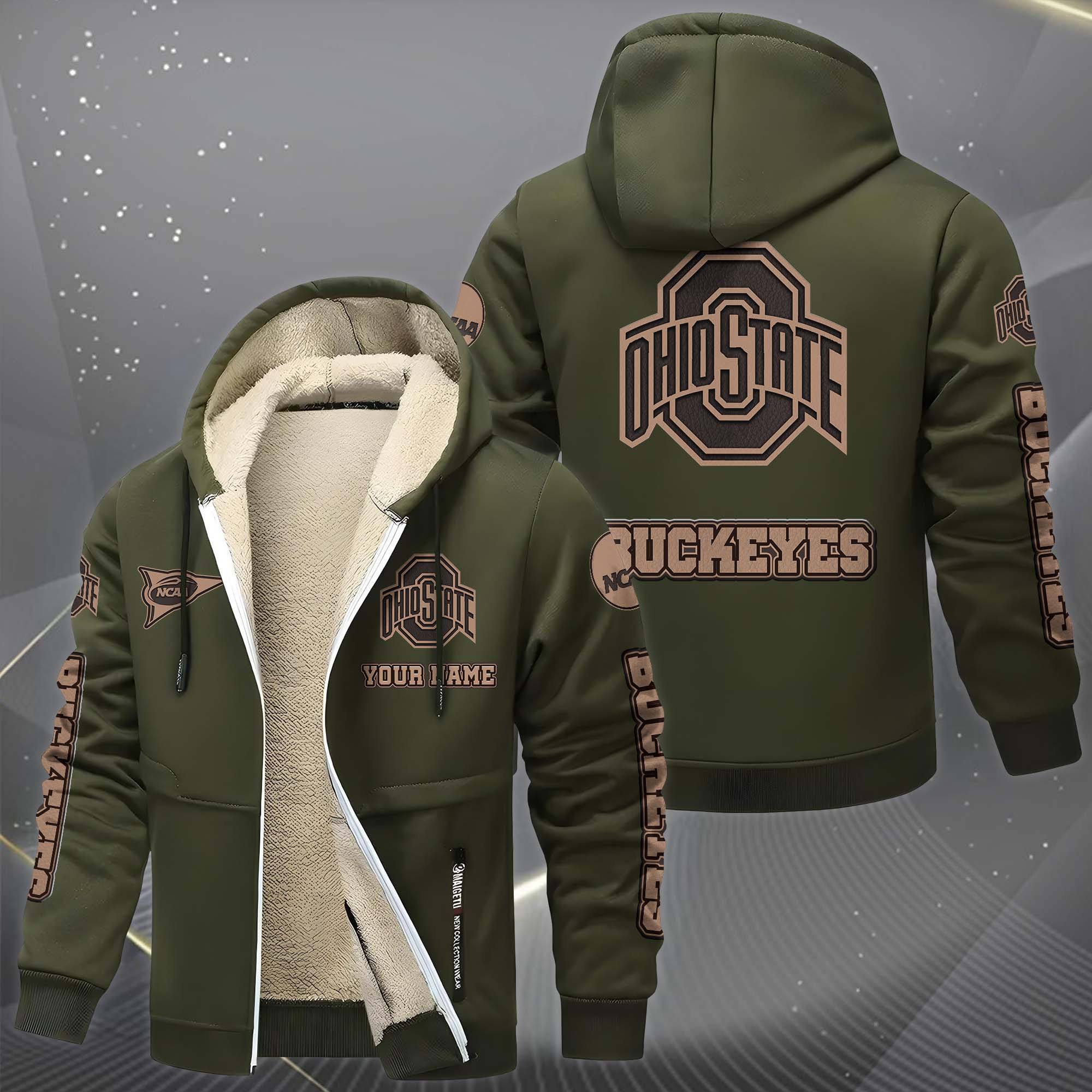 Ohio State Buckeyes Hoodie Zip Velvet Coat PB5WVDD