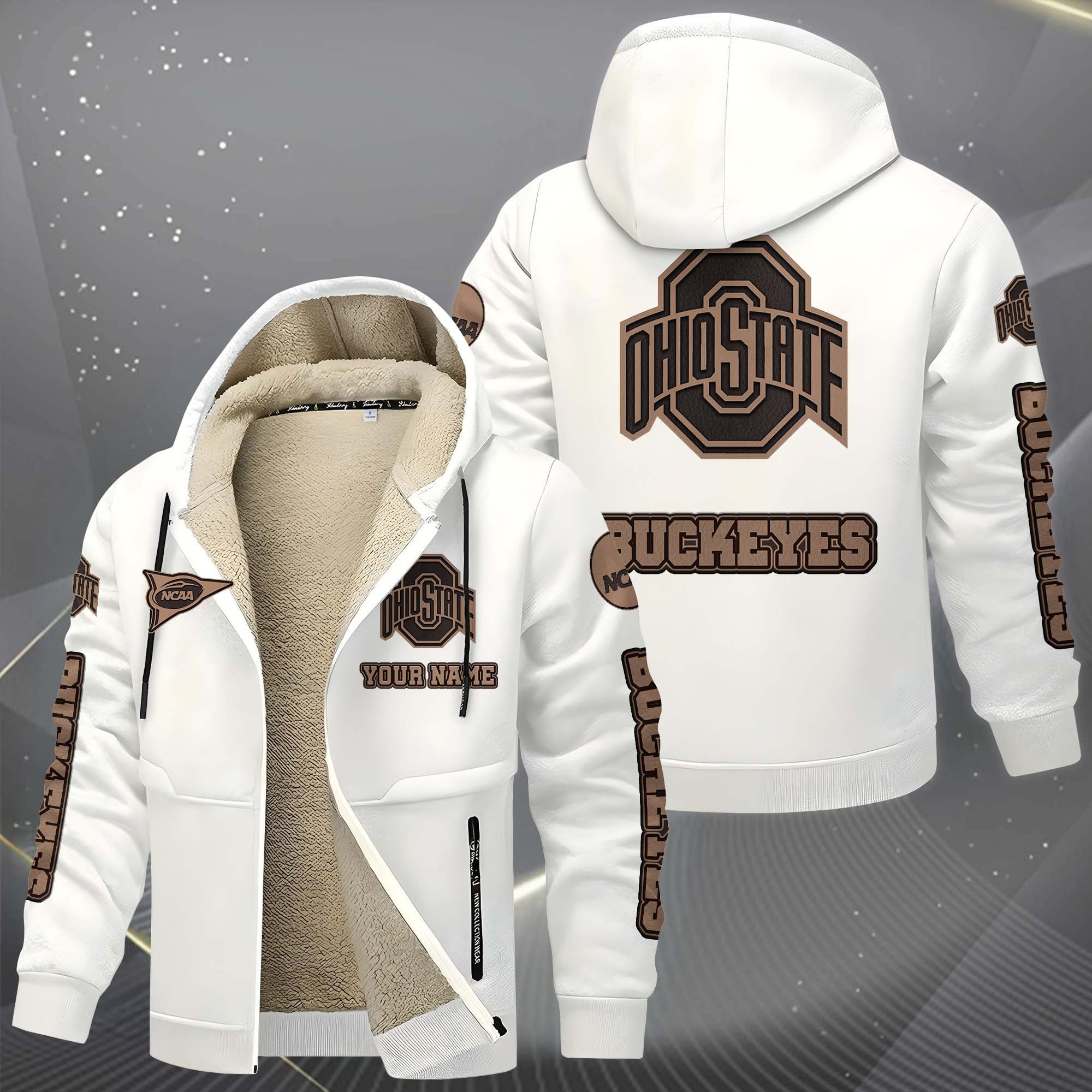 Ohio State Buckeyes Hoodie Zip Velvet Coat PB5WVDD