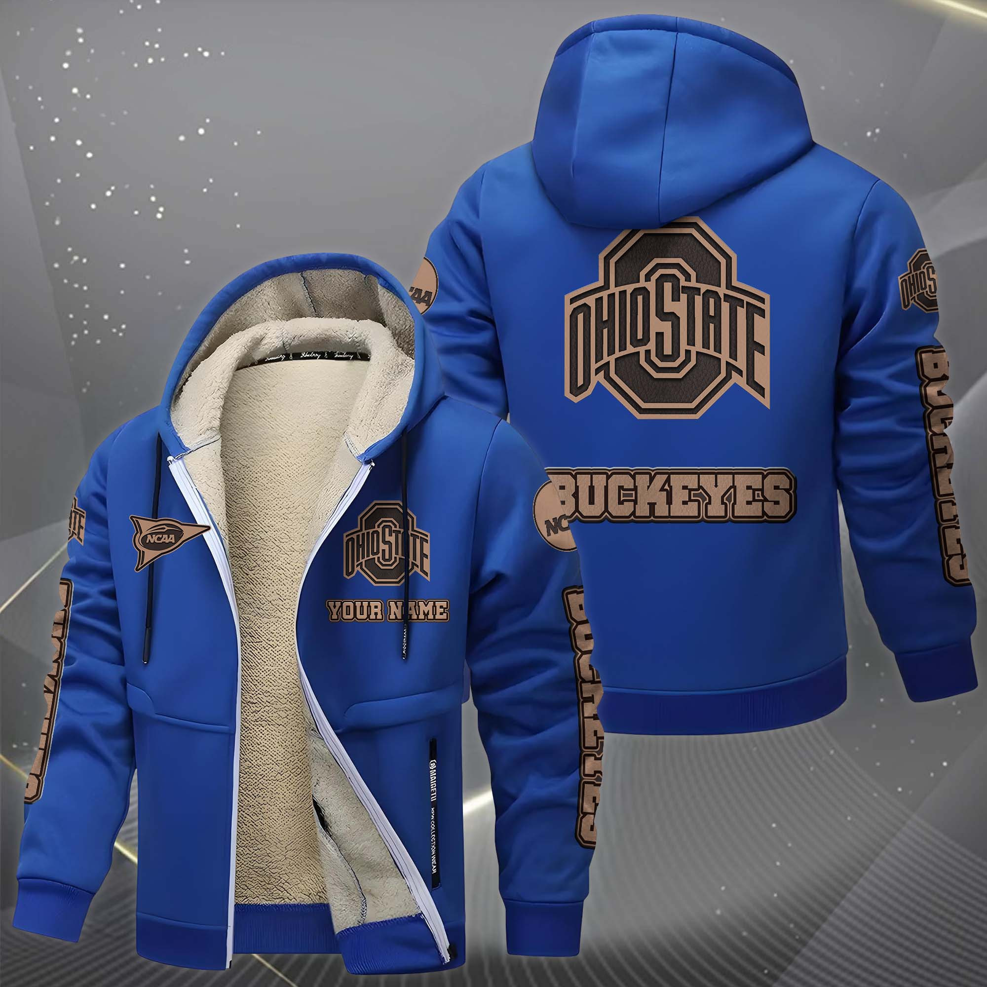 Ohio State Buckeyes Hoodie Zip Velvet Coat PB5WVDD
