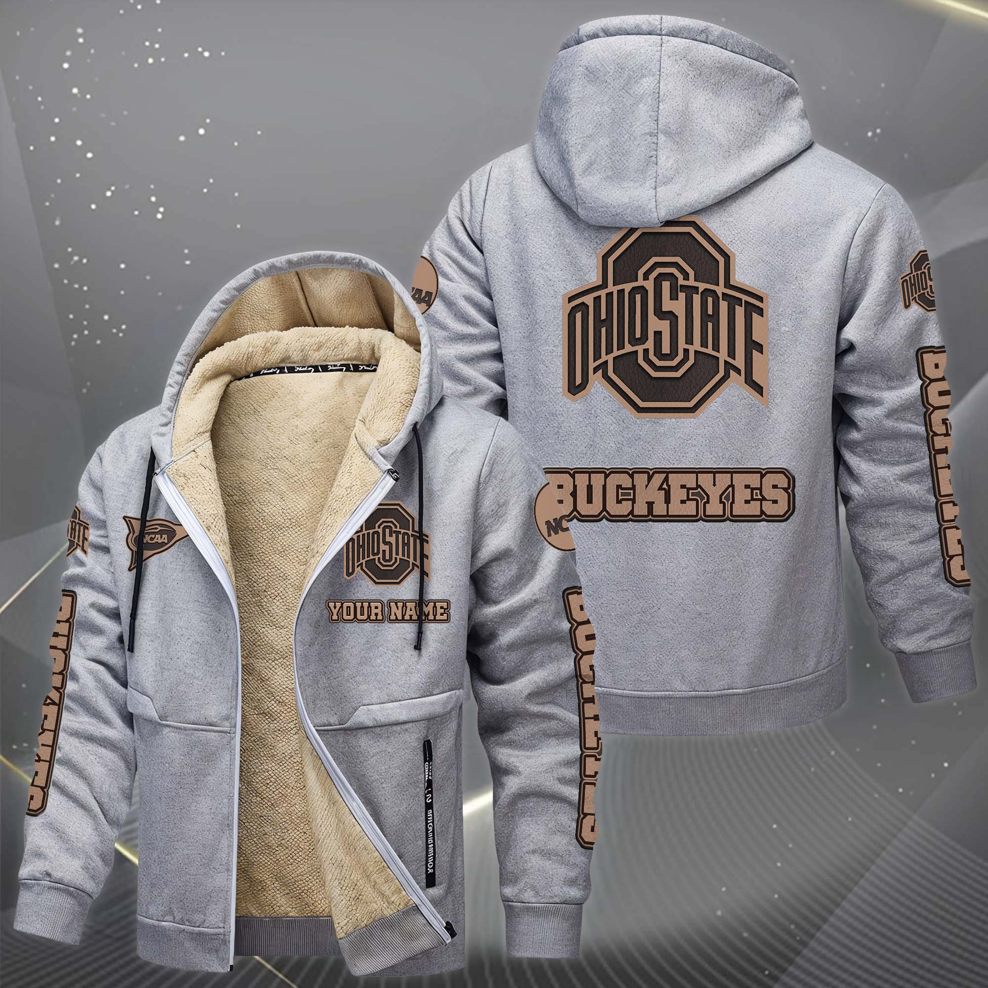 Ohio State Buckeyes Hoodie Zip Velvet Coat PB5WVDD