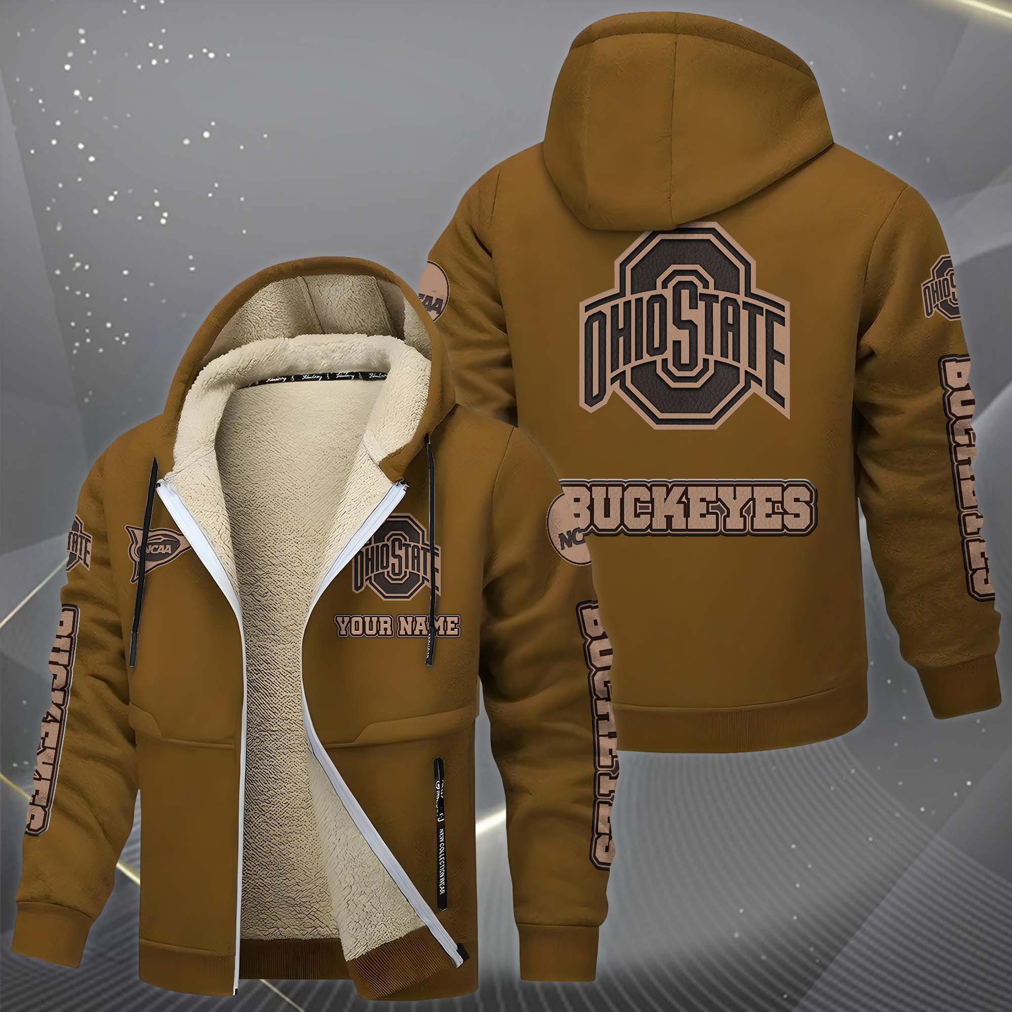 Ohio State Buckeyes Hoodie Zip Velvet Coat PB5WVDD