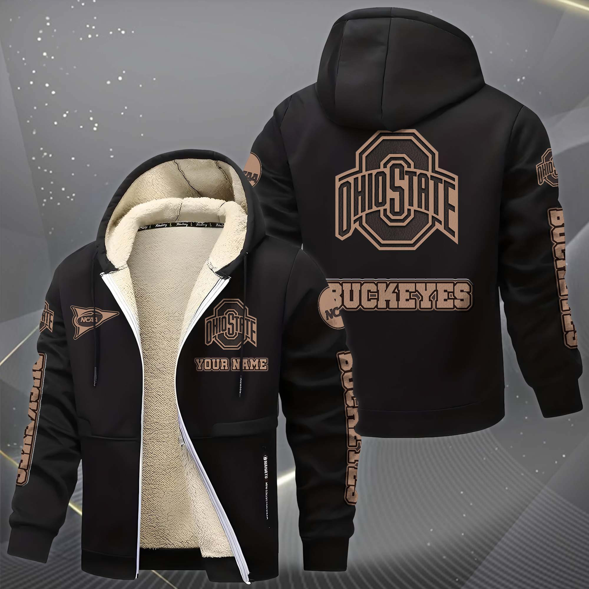 Ohio State Buckeyes Hoodie Zip Velvet Coat PB5WVDD
