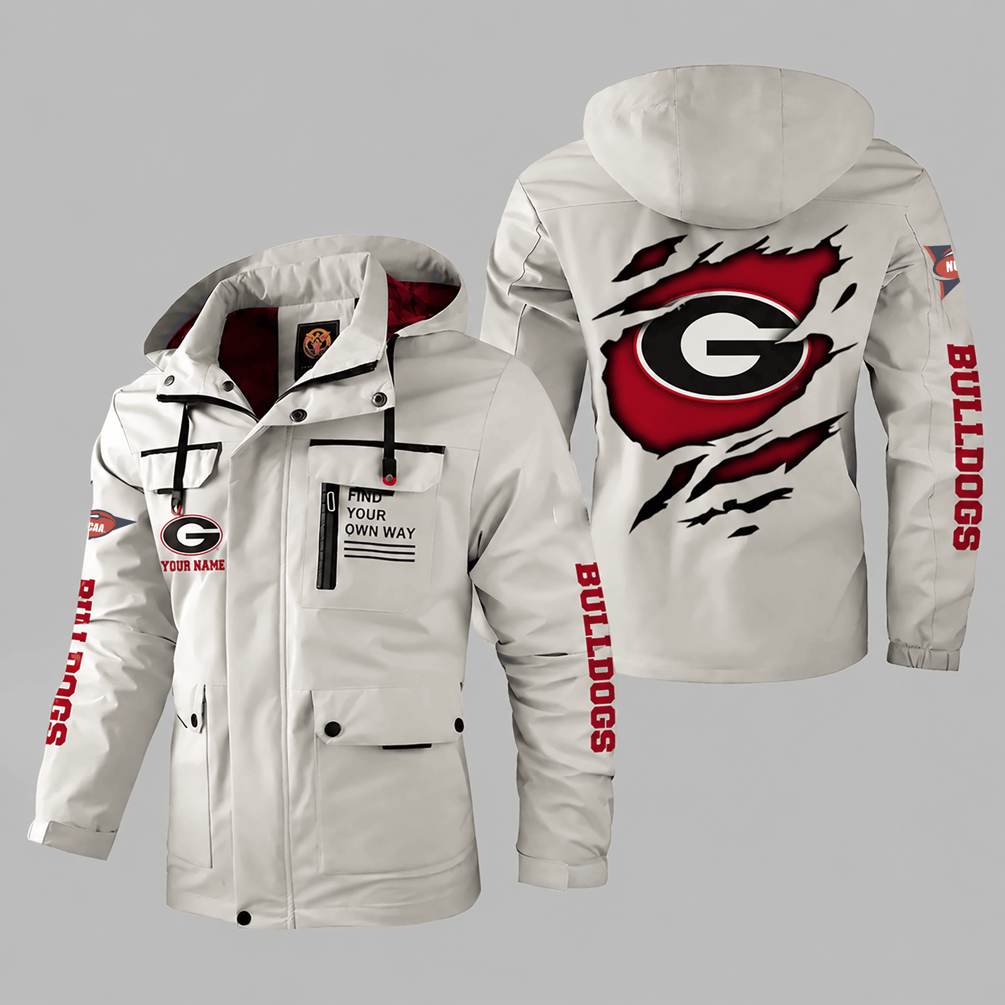 Georgia bulldogs Personalized Winter Windbreaker Jacket ANZWW222