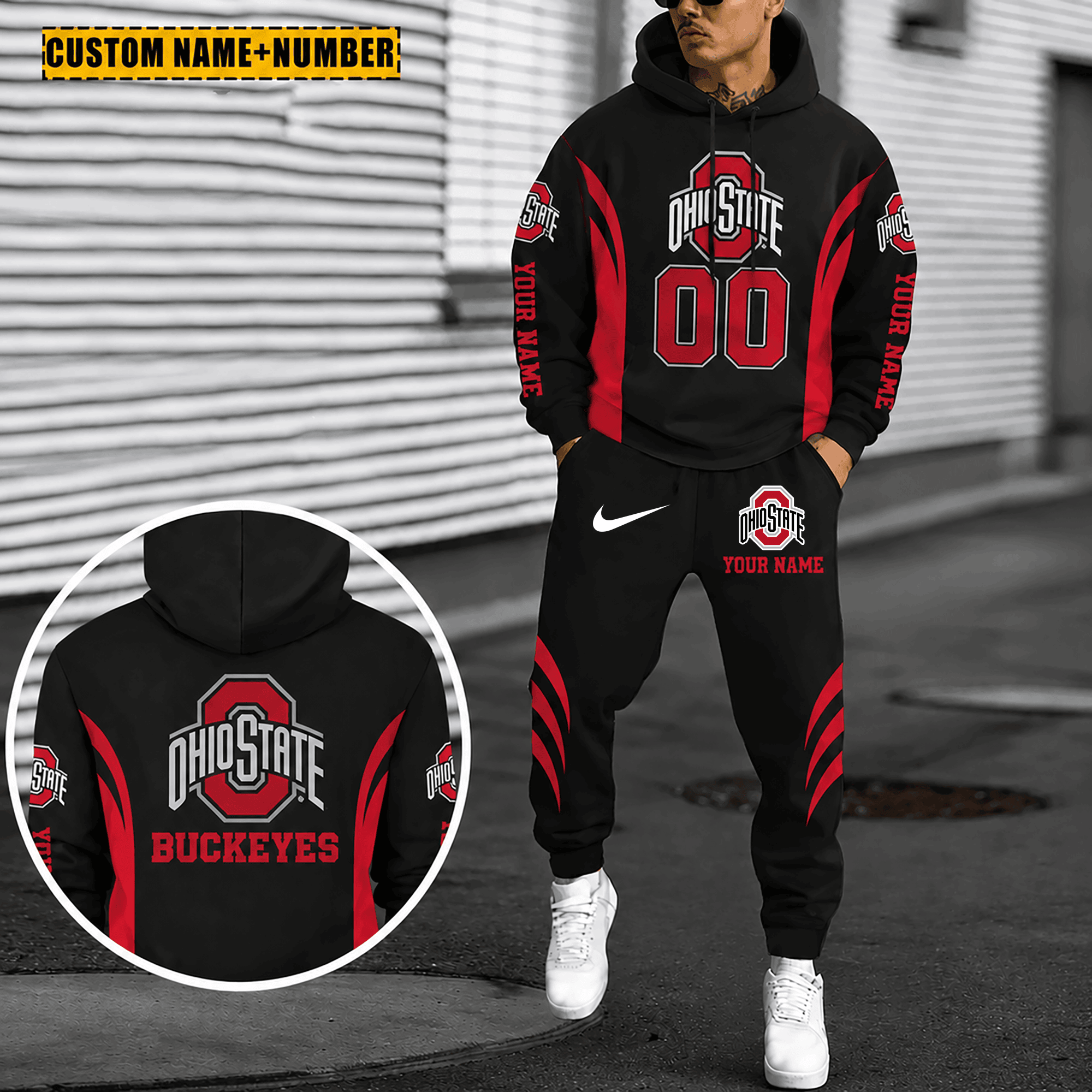 Ohio State Buckeyes Combo Hoodie And Sweatpants Gift For Fan MG222