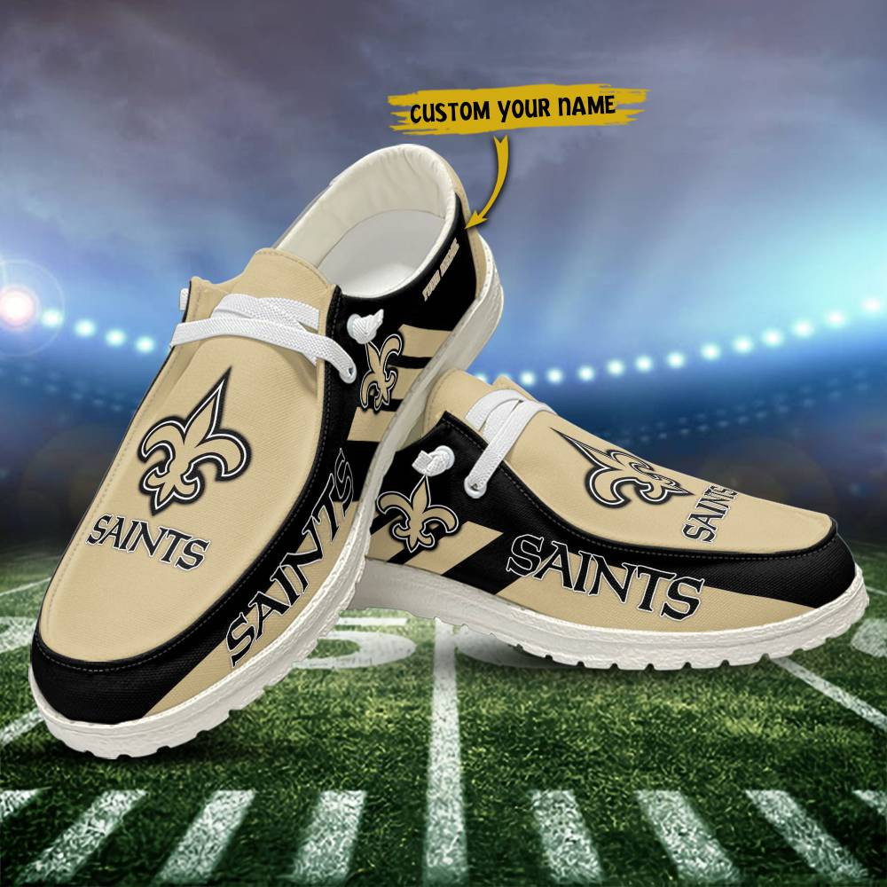 New Orleans Saints Personalized Moccasin Slippers - Hey Dude Shoes Style AZCHDUDE138