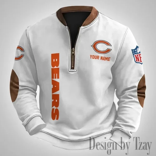Chicago Bears Men's Vintage Zipper Stand Collar Sweatshirt PBEN5DY