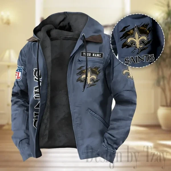 New Orleans Saints Men Classic Badge Fleece-Lined Jacket PBRN628