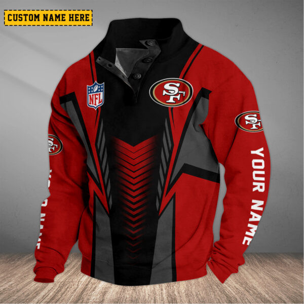 San Francisco 49ers NFL Half Button Long Sleeve Hoodie S9DBSCH13DF