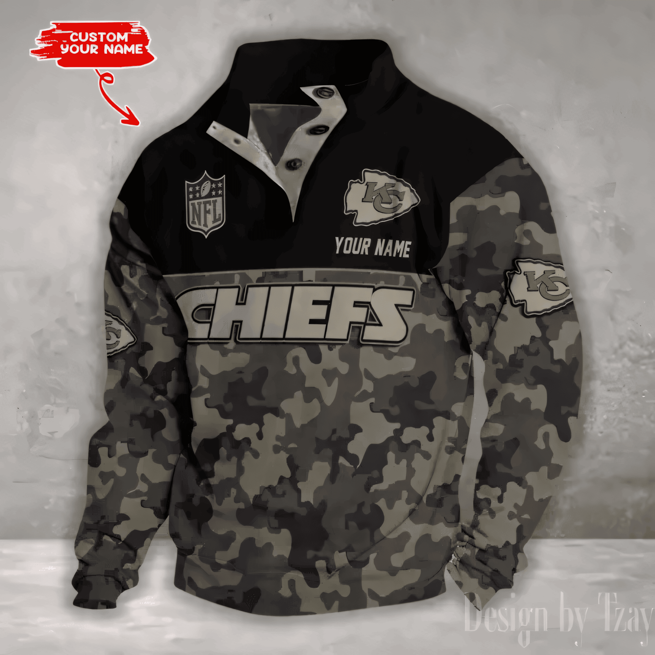 Kansas City Chiefs Double Stand Collar Sport Hoodies S9DBSCH1351