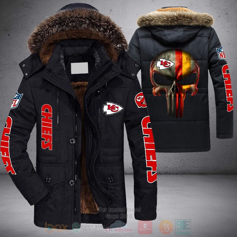 NFL Kansas City Chiefs Skulls PunisherParka Jacket - LIMITED EDITION