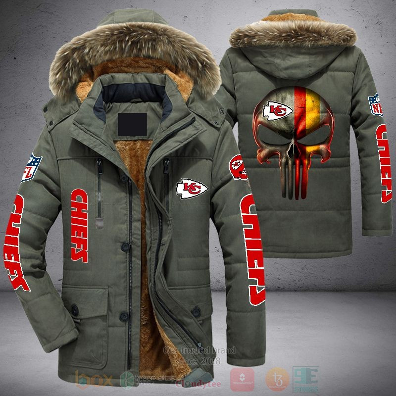 NFL Kansas City Chiefs Skulls PunisherParka Jacket - LIMITED EDITION