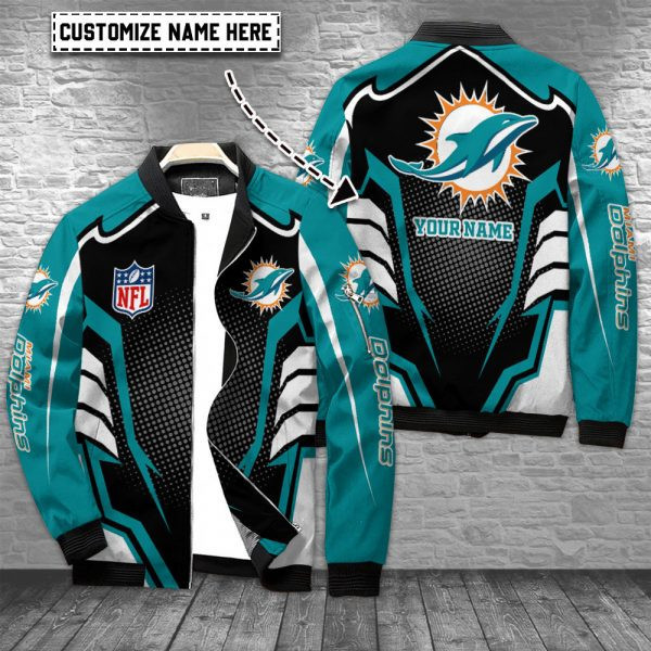 Miami Dolphins Personalized Bomber Jacket PBZ1EWO