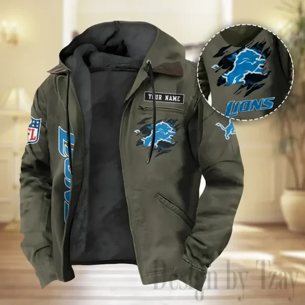 Detroit Lions Men Classic Badge Fleece-Lined Jacket PBVEHC0