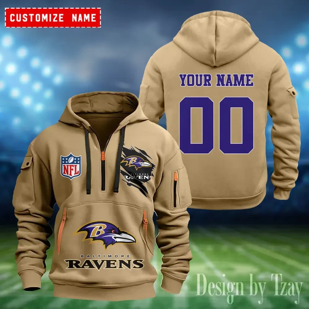Baltimore Ravens Heavy Fleece Pullover Hoodie AZHEAVYHD392