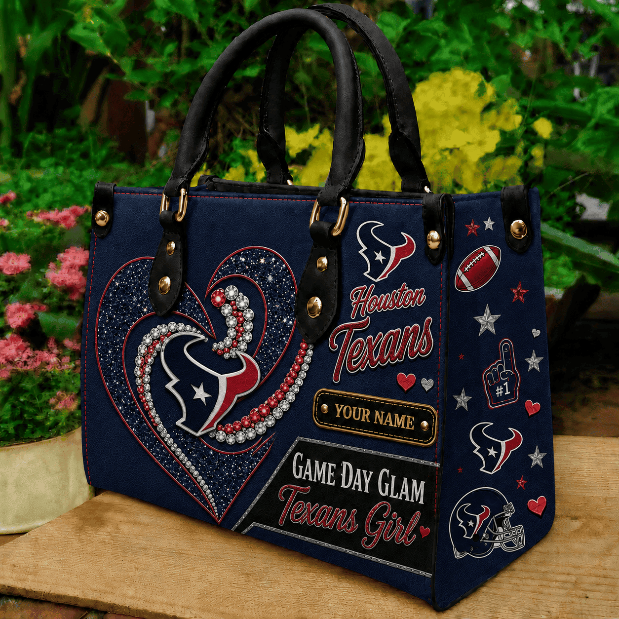Houston Texans NFL Premium Leather Hand Bag Personalized Gift For Fan Men Women - Limited Edition MGF01