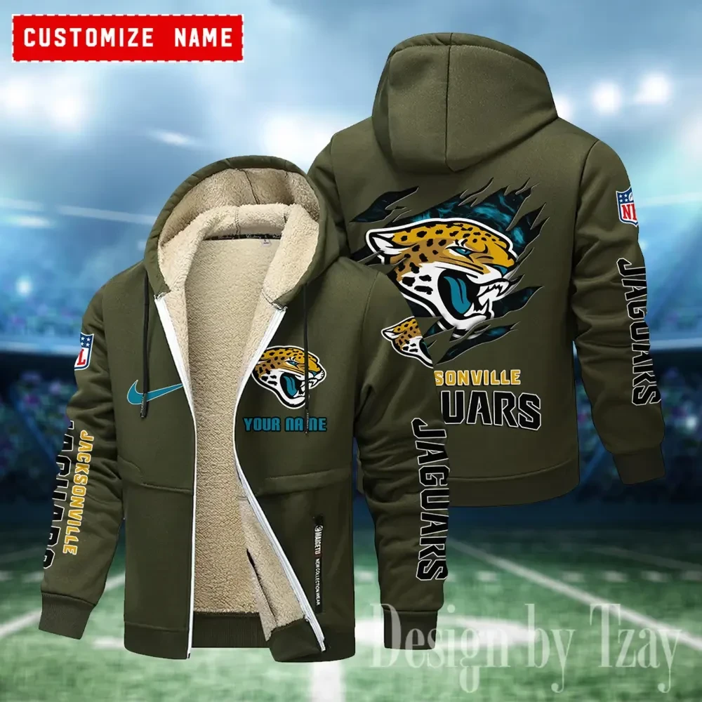 Jacksonville Jaguars Hoodies Zip Velvet Coat ANZTZH080