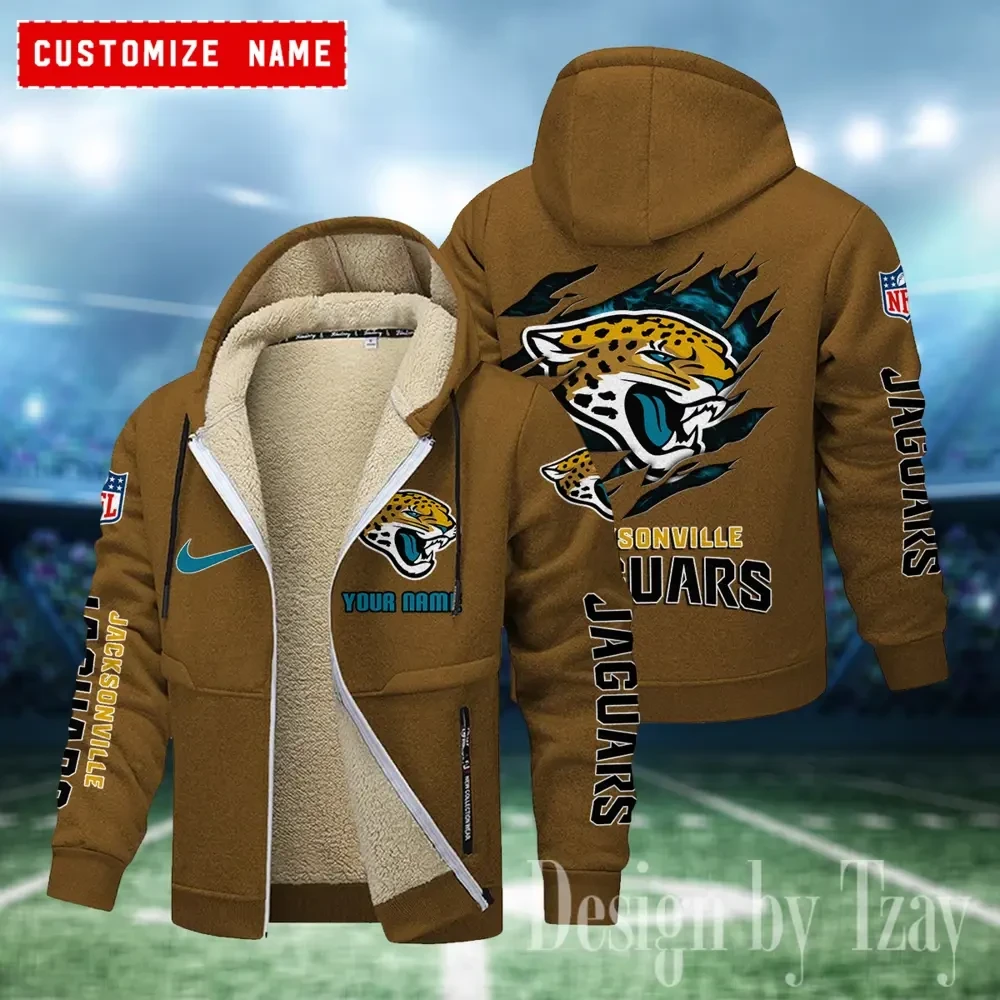 Jacksonville Jaguars Hoodies Zip Velvet Coat PB2KEDP