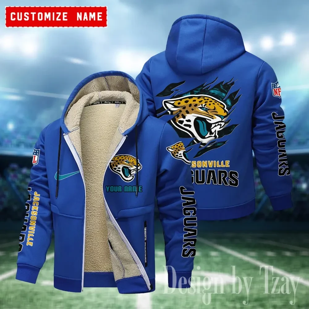Jacksonville Jaguars Hoodies Zip Velvet Coat PB2KEDP